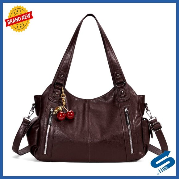 Handbags - Slouchy Hobo Shoulder Bag Soft Leather Purse Punk Style Tote Crossbody Y2K